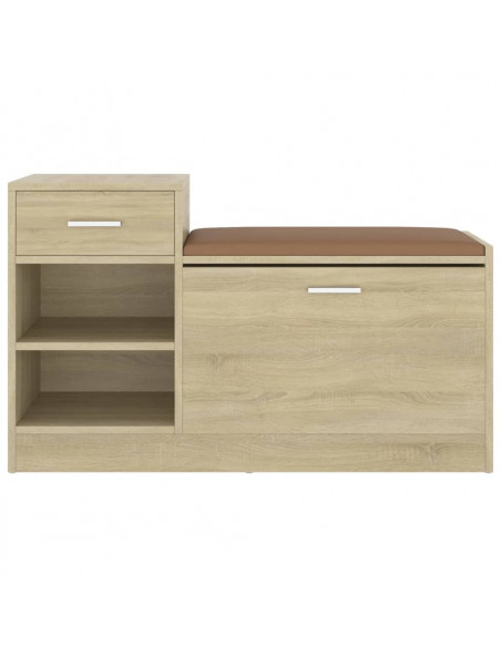 Panca Porta Scarpe Rovere Sonoma 94,5x31x57cm Legno Multistrato