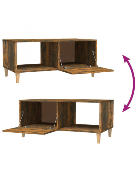 Tavolino da Salotto Rovere Fumo 89,5x50x40 cm Legno Multistrato