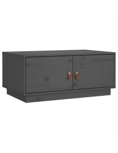 Tavolino da Salotto Grigio 80x50x35cm in Legno Massello di Pino 2