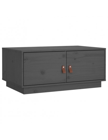 Tavolino da Salotto Grigio 80x50x35cm in Legno Massello di Pino