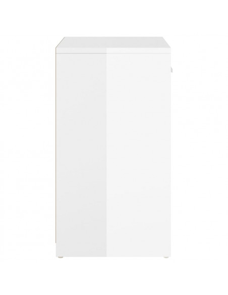 Panca Porta Scarpe Bianco Lucido 94,5x31x57cm Legno Multistrato