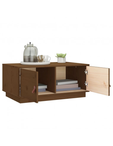 Tavolino da Salotto Miele 80x50x35 cm in Legno Massello di Pino