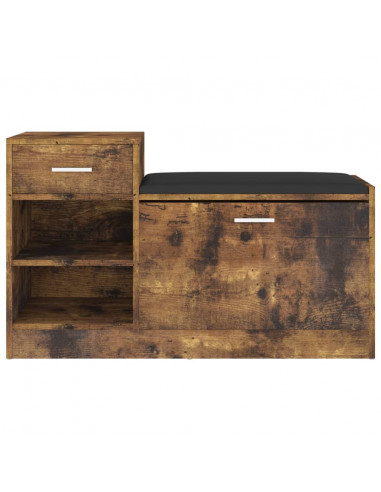 Panca Porta Scarpe Rovere Fumo 94,5x31x57cm Legno Multistrato
