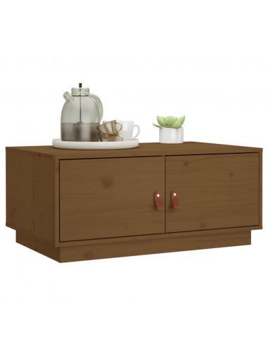 Tavolino da Salotto Miele 80x50x35 cm in Legno Massello di Pino