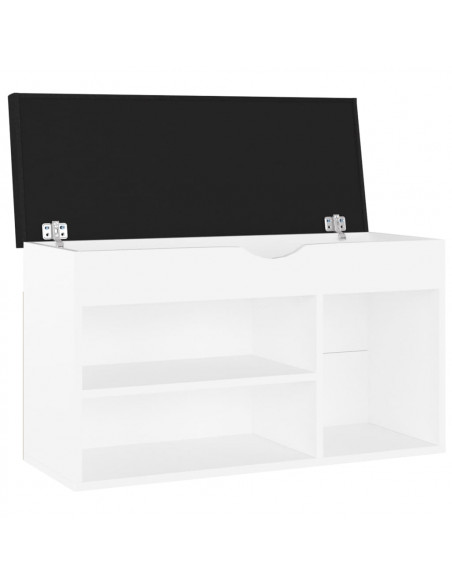 Panca Porta Scarpe con Cuscino Bianca 80x30x47cm Multistrato