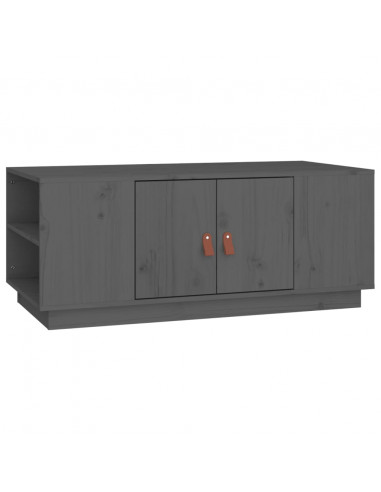 Tavolino da Salotto Grigio 100x50x41 cm Legno Massello di Pino