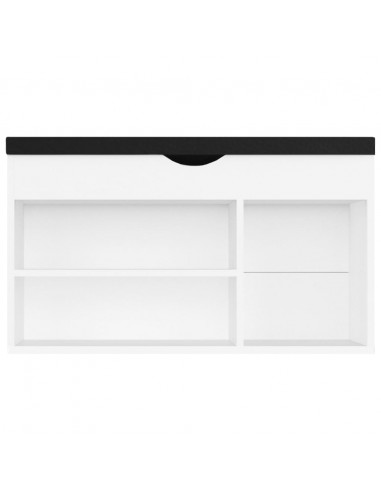 Panca Porta Scarpe con Cuscino Bianca 80x30x47cm Multistrato