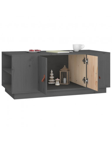 Tavolino da Salotto Grigio 100x50x41 cm Legno Massello di Pino