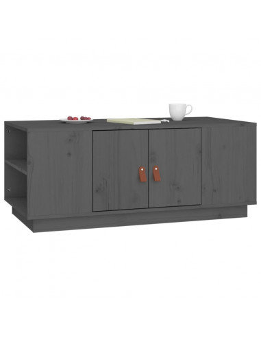Tavolino da Salotto Grigio 100x50x41 cm Legno Massello di Pino