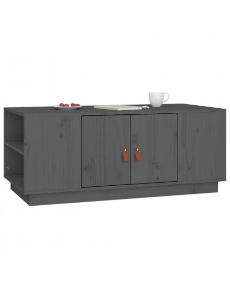 Tavolino da Salotto Grigio 100x50x41 cm Legno Massello di Pino