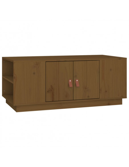 Tavolino da Salotto Miele 100x50x41cm in Legno Massello di Pino
