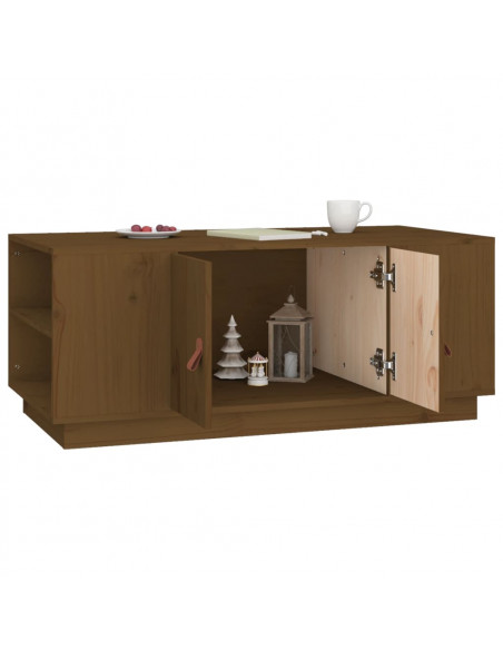 Tavolino da Salotto Miele 100x50x41cm in Legno Massello di Pino