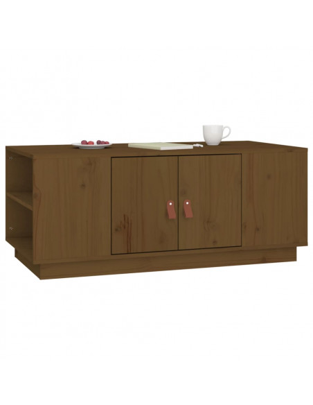 Tavolino da Salotto Miele 100x50x41cm in Legno Massello di Pino