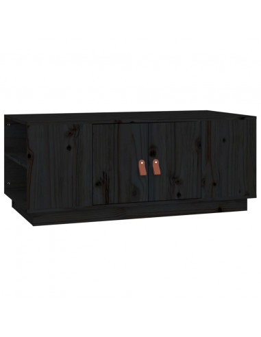 Tavolino da Salotto Nero 100x50x41 cm in Legno Massello di Pino