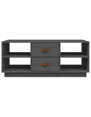 Tavolino da Salotto Grigio 100x50x41 cm Legno Massello di Pino