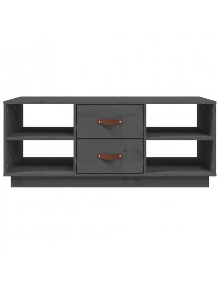 Tavolino da Salotto Grigio 100x50x41 cm Legno Massello di Pino