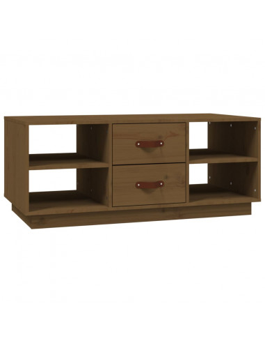 Tavolino da Salotto Miele 100x50x41cm in Legno Massello di Pino