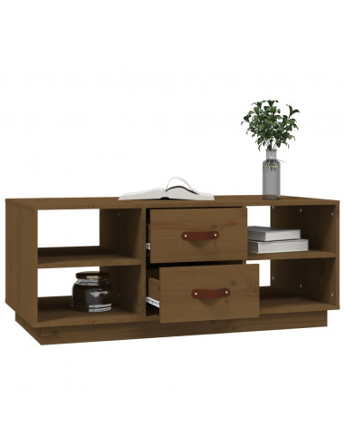 Tavolino da Salotto Miele 100x50x41cm in Legno Massello di Pino