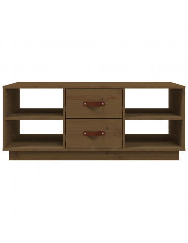 Tavolino da Salotto Miele 100x50x41cm in Legno Massello di Pino