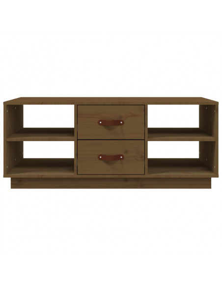 Tavolino da Salotto Miele 100x50x41cm in Legno Massello di Pino