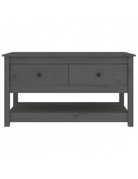 Tavolino da Salotto Grigio 102x49x55 cm Legno Massello di Pino