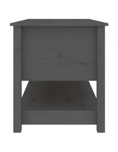Tavolino da Salotto Grigio 102x49x55 cm Legno Massello di Pino