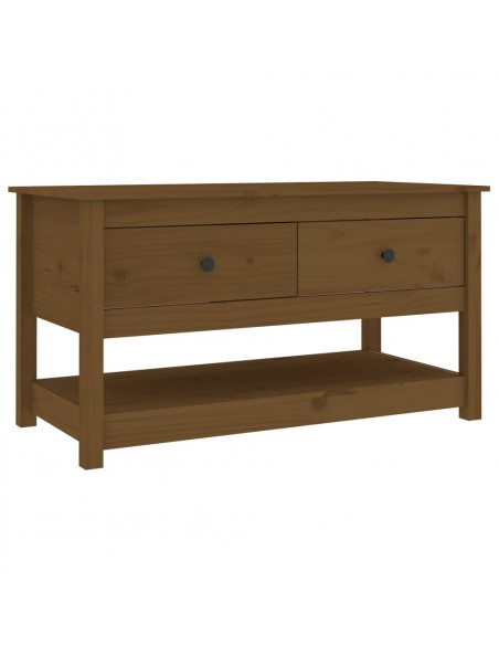 Tavolino da Salotto Miele 102x49x55cm in Legno Massello di Pino