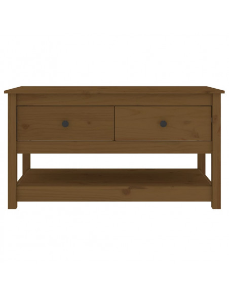 Tavolino da Salotto Miele 102x49x55cm in Legno Massello di Pino