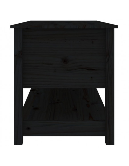 Tavolino da Salotto Nero 102x49x55 cm in Legno Massello di Pino