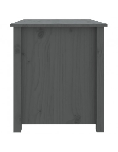 Tavolino da Salotto Grigio 71x49x55 cm Legno Massello di Pino