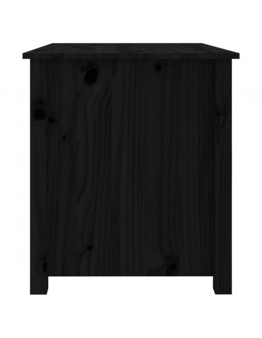 Tavolino da Salotto Nero 71x49x55 cm in Legno Massello di Pino