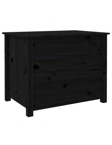 Tavolino da Salotto Nero 71x49x55 cm in Legno Massello di Pino