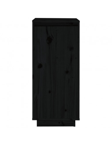 Scarpiera Nera 35x35x80 cm in Legno Massello di Pino
