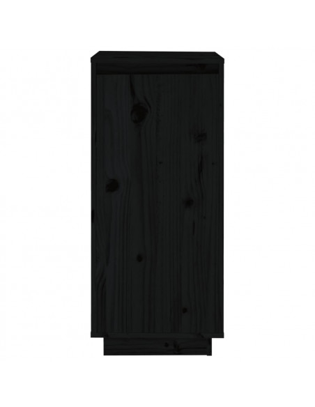 Scarpiera Nera 35x35x80 cm in Legno Massello di Pino