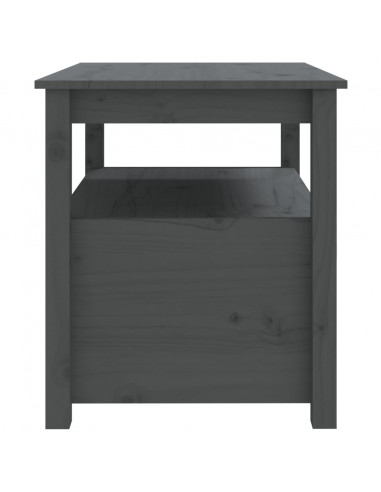 Tavolino da Salotto Grigio 71x49x55 cm Legno Massello di Pino
