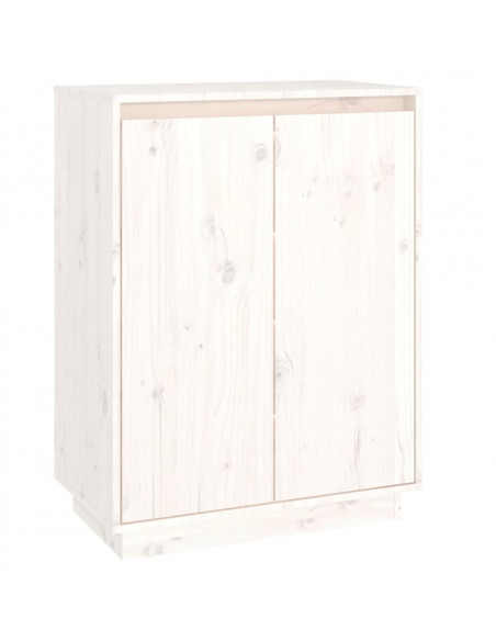 Scarpiera Bianca 60x35x80 cm in Legno Massello di Pino