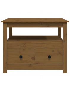 Tavolino da Salotto Miele 71x49x55 cm in Legno Massello di Pino 2