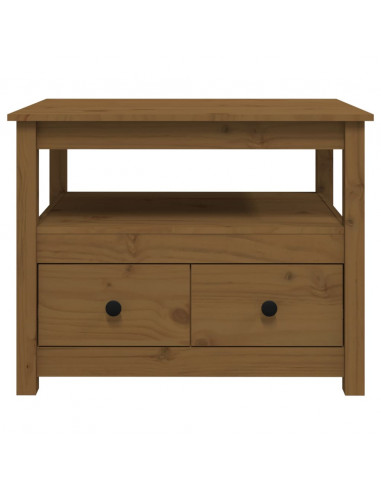 Tavolino da Salotto Miele 71x49x55 cm in Legno Massello di Pino