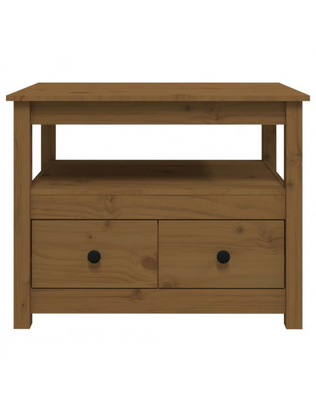 Tavolino da Salotto Miele 71x49x55 cm in Legno Massello di Pino