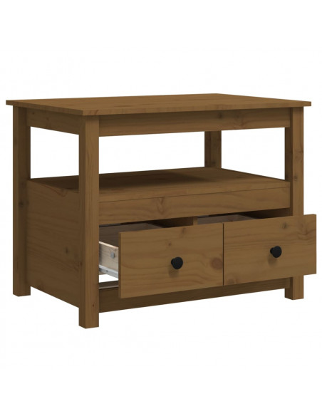 Tavolino da Salotto Miele 71x49x55 cm in Legno Massello di Pino