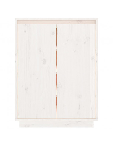 Scarpiera Bianca 60x35x80 cm in Legno Massello di Pino