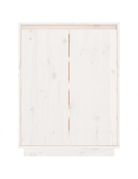 Scarpiera Bianca 60x35x80 cm in Legno Massello di Pino