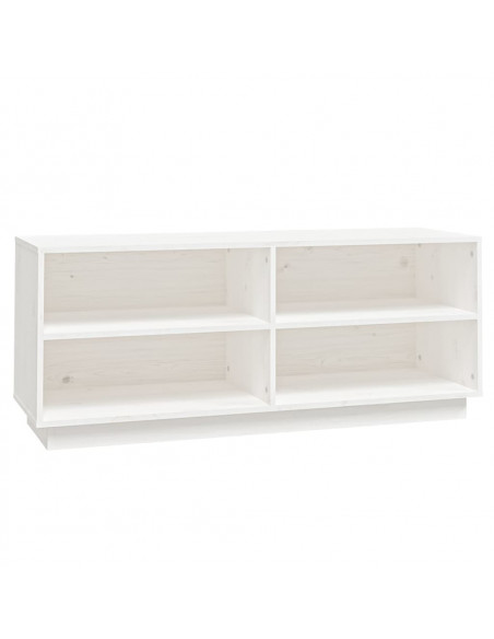 Scarpiera Bianca 110x34x45 cm in Legno Massello di Pino