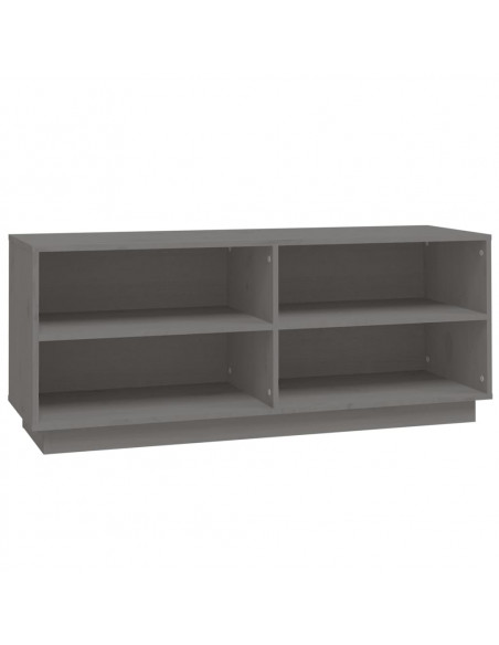 Scarpiera Grigia 110x34x45 cm in Legno Massello di Pino