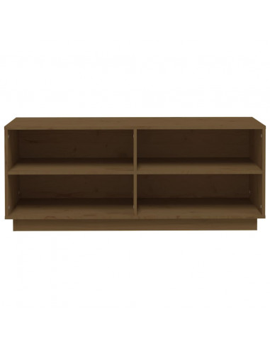 Scarpiera Miele 110x34x45 cm in Legno Massello di Pino