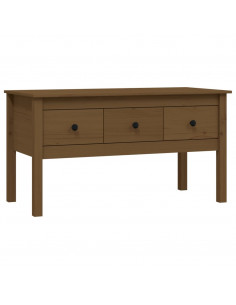 Tavolino da Salotto Miele 102x49x55cm in Legno Massello di Pino 2