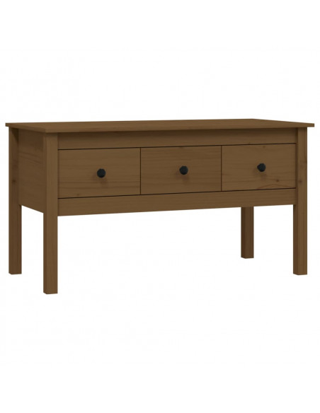 Tavolino da Salotto Miele 102x49x55cm in Legno Massello di Pino