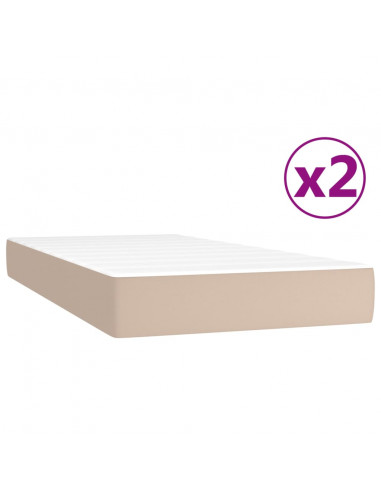 Giroletto a Molle con Materasso Cappuccino 200x200cm Similpelle