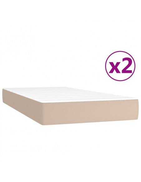 Giroletto a Molle con Materasso Cappuccino 200x200cm Similpelle