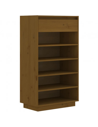 Scarpiera Miele 60x34x105 cm in Legno Massello di Pino